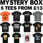 5 Mixed Mens Printed T-Shirts Mystery Bundle Wholesale Box Market Trader Tees