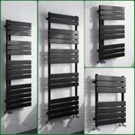 Bathroom Flat Panel Towel Rail Designer Radiator Warmer Heating Rads Black
