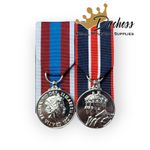 Queens Platinum & Kings Coronation Full Size Replica Medal Court Mounted set