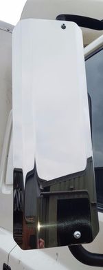 19 HGV DAF LF 45 55 05-06 on POLISHED CHROME stainless steel mirror guards  