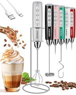 Rechargeable Electric Milk Coffee Frother 3 in 1 Whisk Egg Beater Handheld Mixer