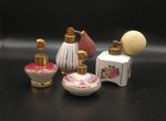 Bavarian Perfume Bottle x4 Ceramic Vintage/Antq Atomiser Pump Hand Painted