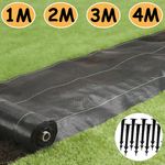 Pegs + Heavy Duty Weed Control Fabric Ground Cover Membrane Garden Mat Landscape