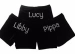 Gazelle Childs Velvet Personalised Gymnastics/Dance Shorts.Double Line Letters. 