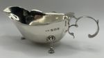 Jones & Crompton 1908, Birmingham solid silver shallow sauce boat.  47gms 13cm