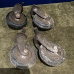 Set Of 4 Vintage Industrial 1960s Homa H4 Castors Wheels 4 Inch Wheels 1 Set Of4