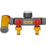 Hozelock Flow Max 3 Way Tap Connector for Garden Hose Splitter Flow Control