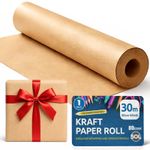 30-90M Strong Brown Kraft Paper Roll Craft Wrapping Packaging Parcel 80GSM 400MM