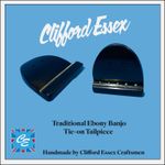 BANJO TIE-ON TAILPIECE. TRADITIONAL DESIGN FOR NYLON STRINGS. HANDMADE. EBONY.
