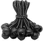 Pack of 25 Bungees with Ball (Black and White 150 Mm) for Tents, Tarpaulins sign