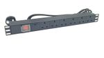 6 way UK PDU with SURGE PROTECTION perfect for 19" racks AV racks Comms Cabs 