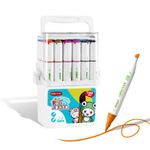 24 Colours Washable Odorless Dual Tip Art Markers for School Home Arts Beginners