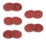 100pcs 5" Round Sanding Paper Hook Loop Sandpaper 60-240 Grit 8 Hole