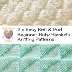 Knitting Patterns for Baby Blankets x 2, Simple Triangles & Dazzling Diamonds DK