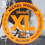 D'Addario EXL110-5P Nickel Wound Electric Guitar Strings 10-46 5 Sets Pack New