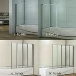 AICA New 1400mm Height 1/2/4/5 Folding Pivot Shower Bath Screen Panel