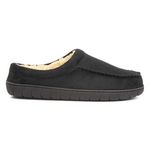 The Slipper Company Mens Slippers Black Adults Mule Fleece Lining SIZE