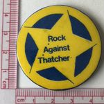 Vintage Rock Against Thatcher pin badge Punk RAR Protest Better Badges Original