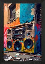 Vintage Boombox Framed Wall Art Poster Print Picture