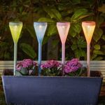 Viva Mixed Coloured Solar Powered Garden Outdoor Stake Light Choice Of 4 Colours