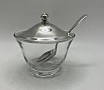 Fabulous Vintage Preserve Pot with Silver Plated Lid & Spoon (Japan) - VGC