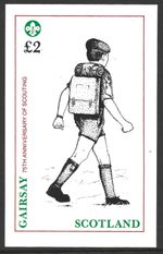 Gairsay Scotland £2, Anniv of Scouting, Boy Scouts, MNH Imperf M/S Sheet #M1755