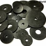 BLACK NEOPRENE RUBBER PENNY WASHERS M5 M6 M8 M10 M12, 20mm 25mm to FIT BOLTS