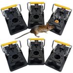 ROSHIELD 6 x Mouse Trap, 6 Pack Heavy Duty Reusable Snap 6 MOUSE TRAPS, Black