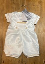 Roco Baby Boys Ivory & Champagne Christening Romper. UK 6 Months. New With Tags