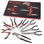 9PCS PLIERS SET & ADJUSTABLE WRENCH PLIERS IN EVA FOAM TRAY COMPLETE PROTECTION