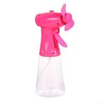 Portable Water Mist Spray Fan, Handheld for battery 220*80mm, 1pc Pink 