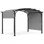305 x 242 cm Retractable Pergola Large Garden Pergola with Sun Shade Grey