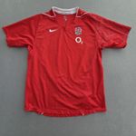 Nike England Rugby Union ‘U16s Third Shirt Red Match Worn 2009-2011 Rare 