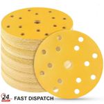 150mm DA Sanding Discs Abrasive hook loop pads 15 Holes 6" mixed Grits Choose