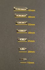 Brooch Back Badge Pins Fastener Silver Tone DIY Making 15-45mm sizes UK SELLER