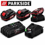 Parkside 20V 2Ah / 4Ah Battery / Charger Dual For X20V Team Series Cordless Tool