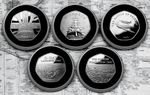 5 Silver World War 2 Commemorative Coins. Dunkirk, D-Day, VE Day, Bismarck. WW2