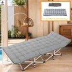 176CM Camping Cot Portable Camping Bed  Folding Sleeping Bed with Mattress