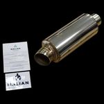 Dolphin Type Mirror Body Exhaust Back Box, 3" Inlet, 3.5" Tailpipe