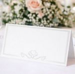 Dinner Party Place Cards 50pc Folding White Wedding Name Seating Table Display