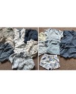 Unisex Baby Outfit Set Bodysuit Shorts Trousers Blue White Beige Starfish