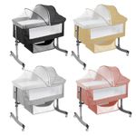 4in1 Baby Bedside Crib Sleeper Bassinet Height adjustable Infant Newborn Cot Bed