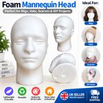 MEN’S FOAM HEAD POLYSTYRENE MALE HAT STAND DISPLAY RACK MANNEQUIN HEAD MODEL UK