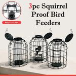 3Pc Squirrel Proof Bird Feeders Peanut, Seed & Fat Ball Holders