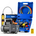 4CFM 1/3HP Vacuum Pump HVAC Refrigeration Auto AC w/ Manifold Gauge Set & Bag