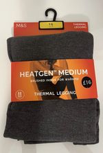 BNWT M&S ladies heatgen medium warmth brushed thermal leggings charcoal size 16