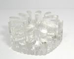 Mid-Century Modern Glasdesign George Shutte Vintage Heavy Clear Glass Trivet Hot
