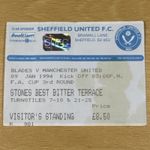 Sheffield United v Manchester United Ticket Stub FA Cup 3rd Round 9th Jan 1994