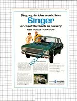 Singer Vogue Car Advert -  1967 Cutting/ Print