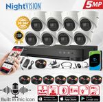 HIKVISION 5MP Audio CCTV Kit DVR Camera System AcuSense Night Vision Bundle